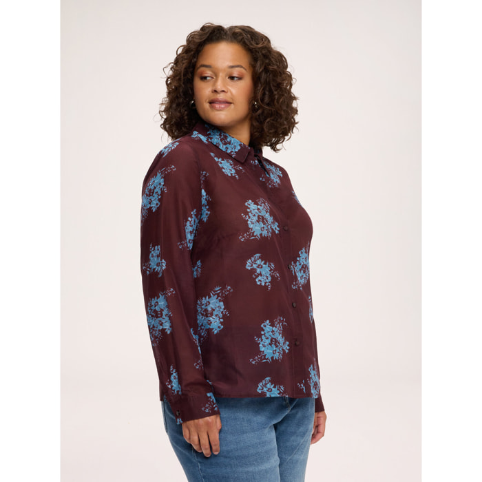 Fiorella Rubino - Camisa con estampado en mezcla de seda - Burgundy