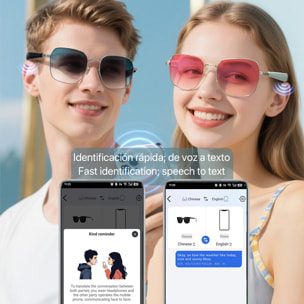 Gafas AI GY-200, traducción automática de +100 idiomas, agente AI, reproducción músical.