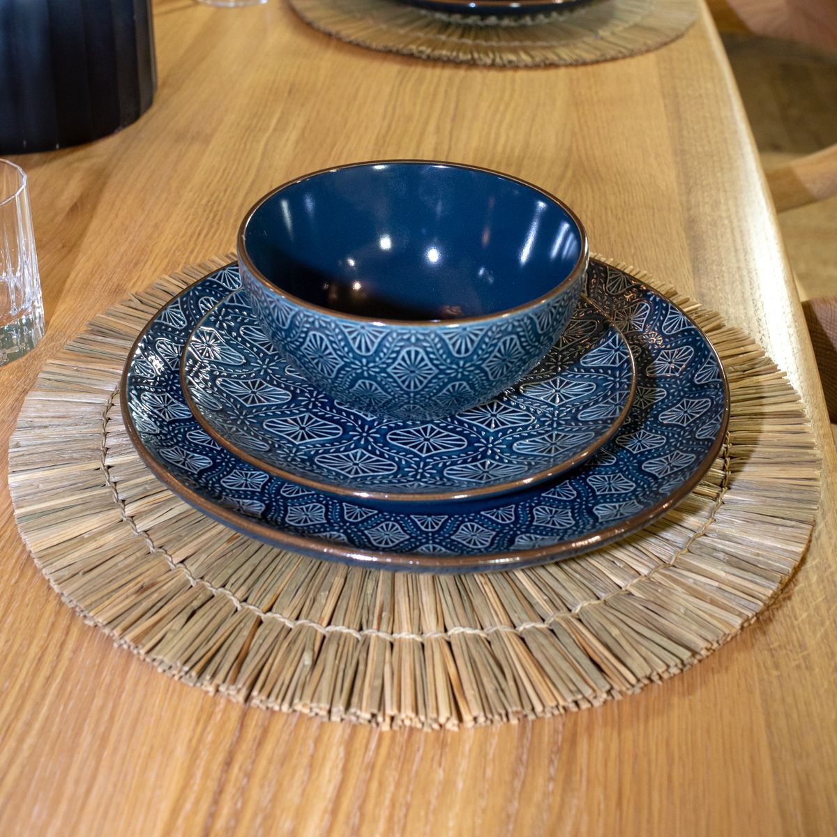 Lot de 4 set de table en raphia 38cm PAROS