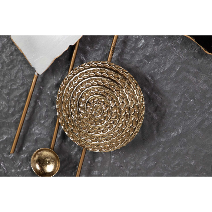 Adorno Pared Metal Gris Negro 51x7x74 Cm