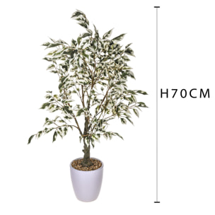 Ficus Con Vaso. Altezza 70 Cm - Pezzi 1 - 53X70X44cm - Colore: Altro - Bianchi Dino - Piante Artificiali