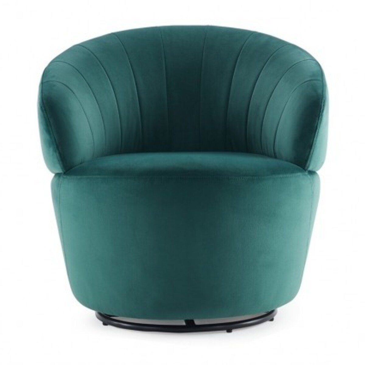 Fauteuil rond pivotant en velours - ROMANE