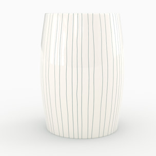 Table d'appoint ronde en métal blanc rayé D26 cm - Nello