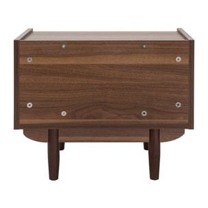 Table de chevet avec rangements finition bois foncé noyer SANAA