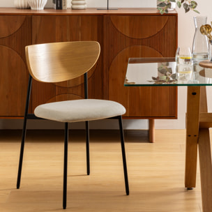 Lot de 2 Chaises de bureau "Jaisa" beige