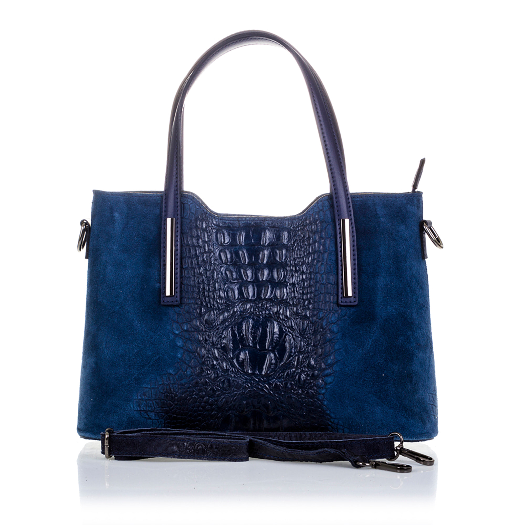 Fiesole Borsa tote Donna.Pelle autentica Camoscio Inciso Coccodrillo