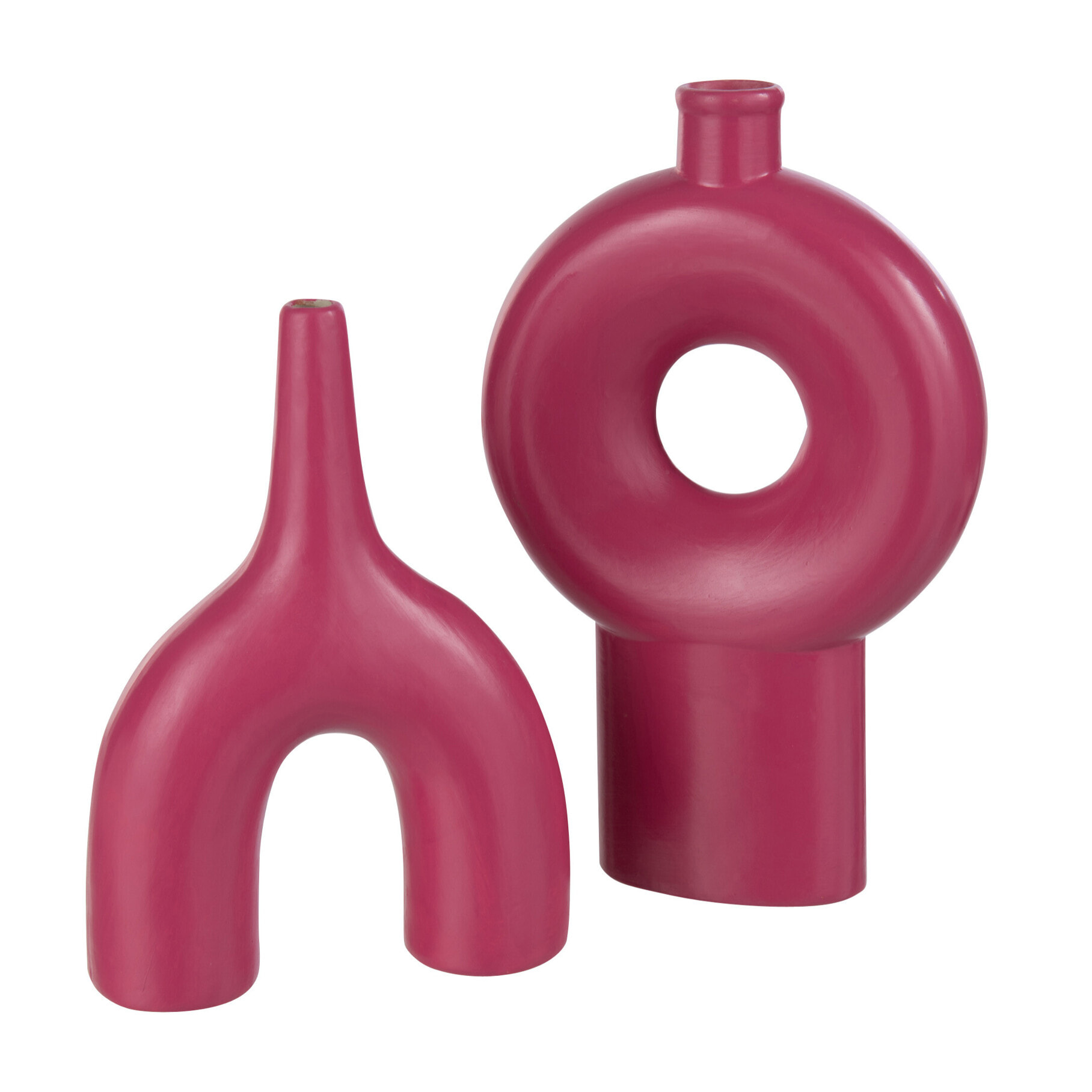 J-Line vase Abstrait - porcelaine Brillant - fuchsia - large