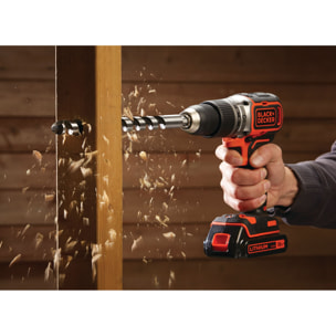 Perceuse à percussion sans fil brushless 18v 50 accessoires 4Ah + 2.5Ah BLACK+DECKER BL188ME2SA-QW