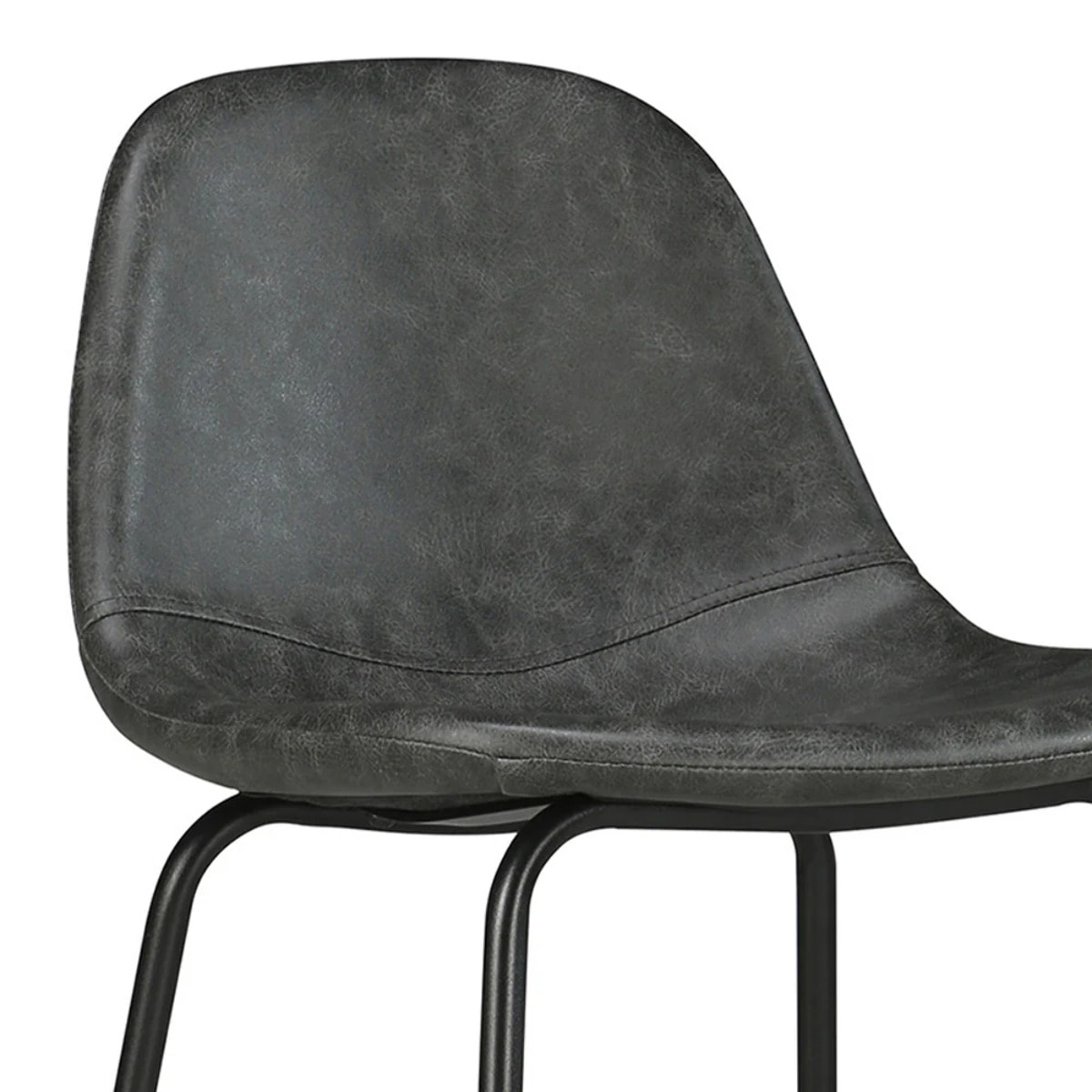 Chaise pour îlot central 65 cm en cuir synthétique gris/noir - Henrik