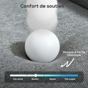 Canapé 2 places moderne haut dossier grand confort 2 coussins poche rangement velours gris