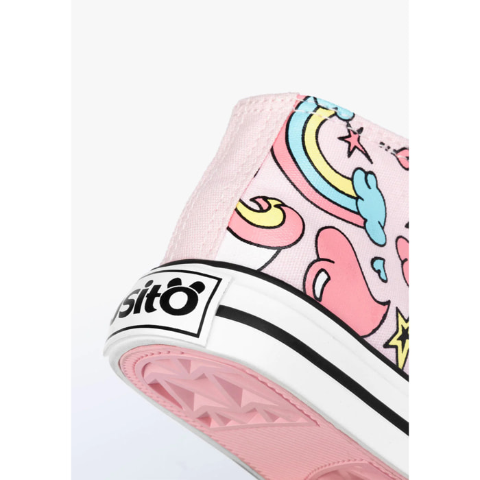 Zapatillas Altas Unicornio De Bebé En Rosa