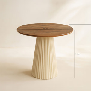 Table d'appoint en bois de manguier et pieds en métal écru FJORD