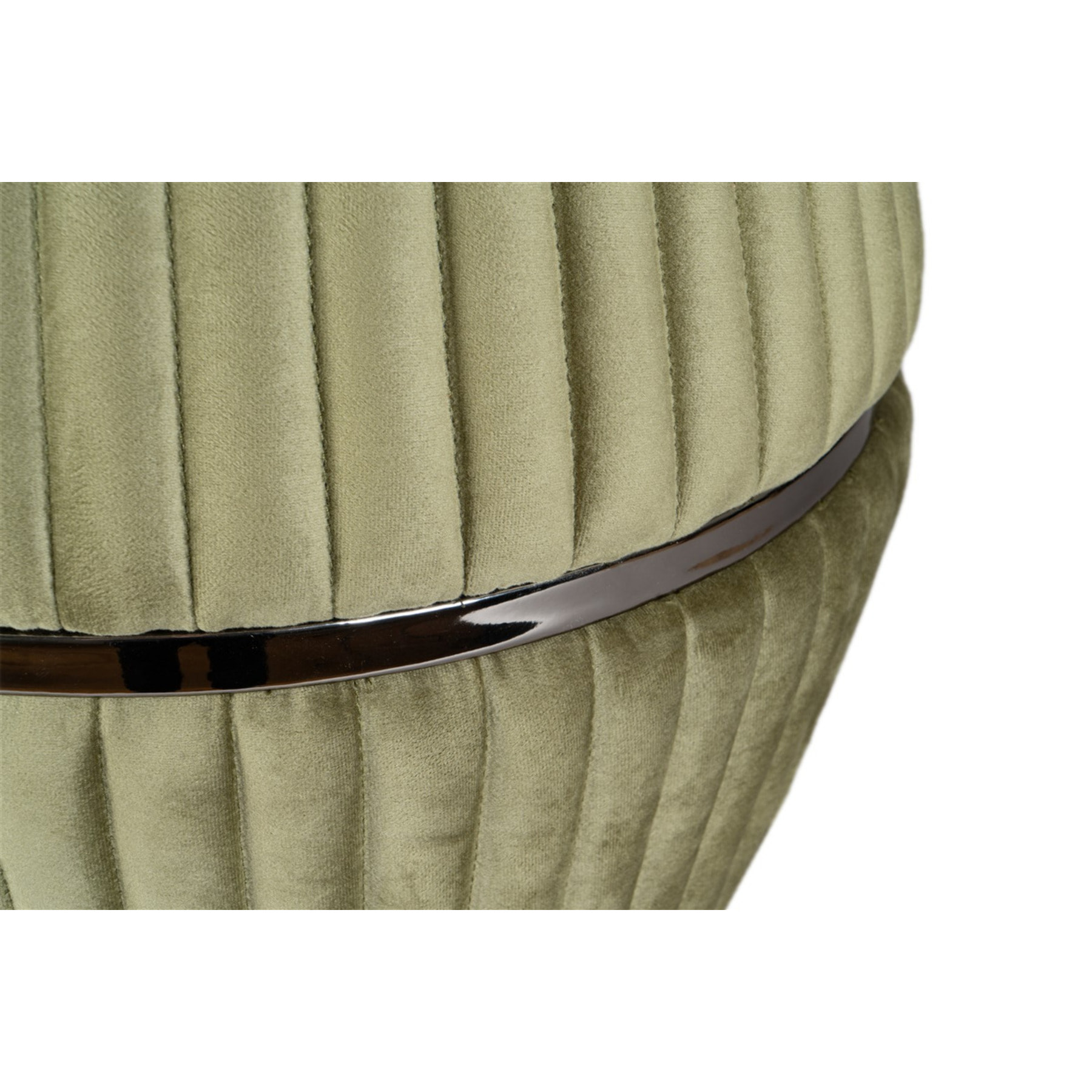 Pouf Doric in Velluto Plissé Verde e Grafite