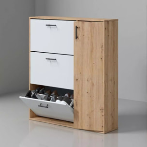 Zapatero Leia Blanco Artik (Blanco Mate) - Roble Nodi