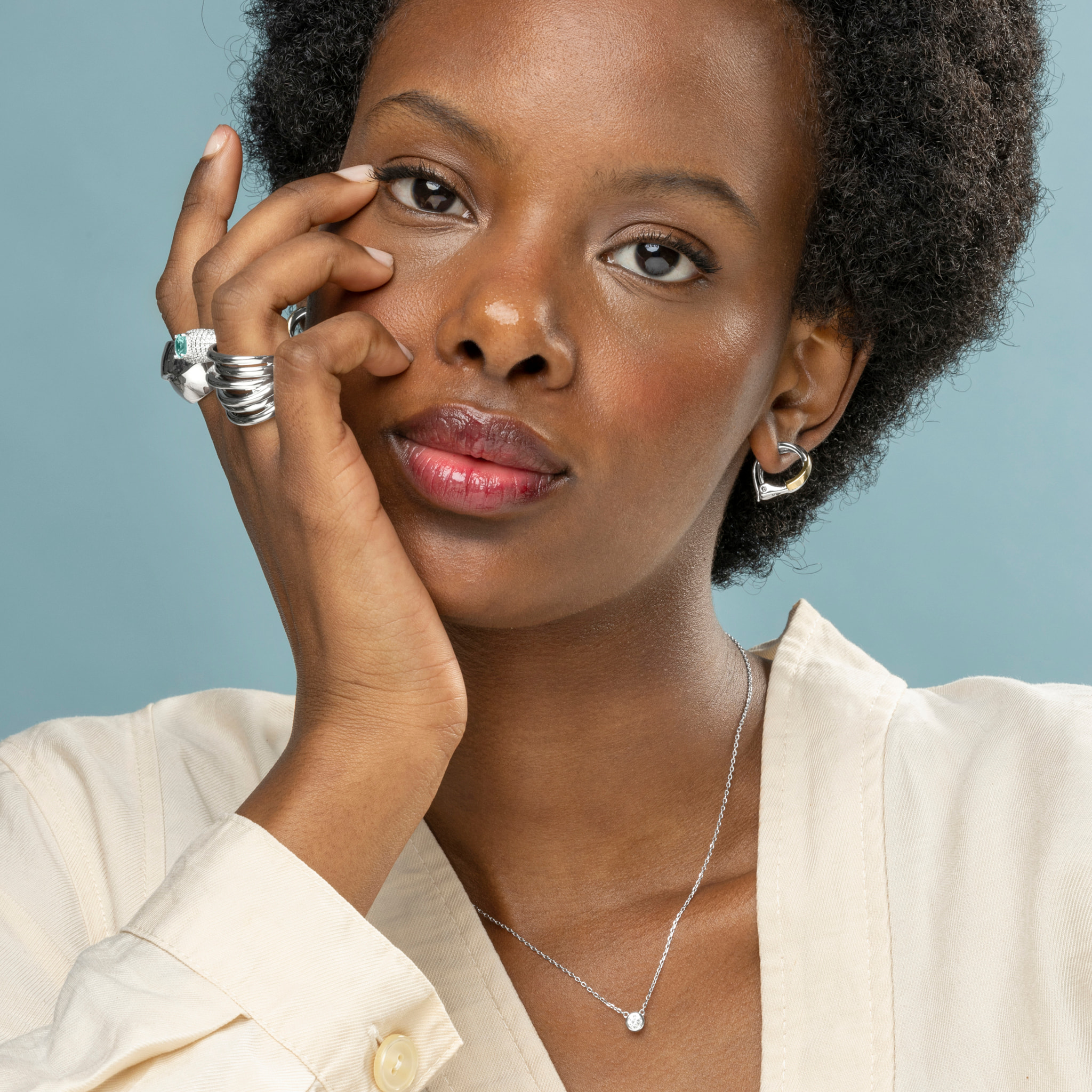 Anillo LUX BY LUX acabado en rodio