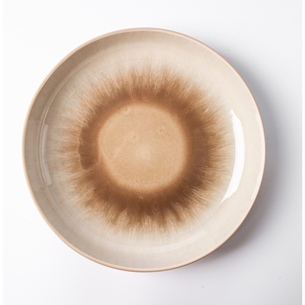 Lot de 6 assiettes creuses taupe - "Iris"