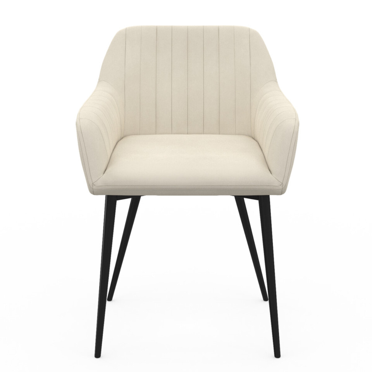 Chaises Ariana velours crème pieds métal - lot de 2