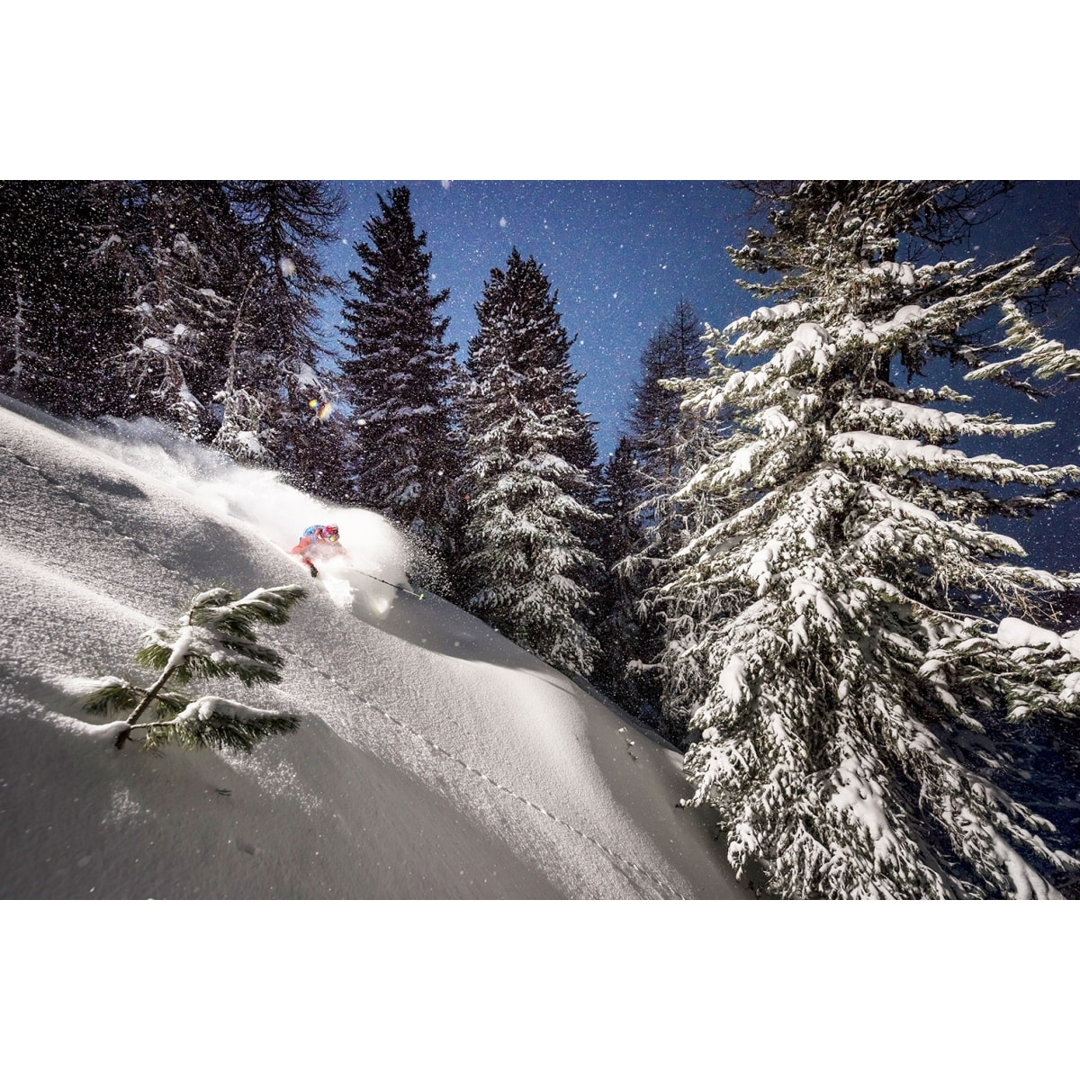 Tableau freeride ski session Toile imprimée