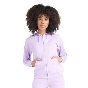 Chándal de mujer neón con capucha y cremallera