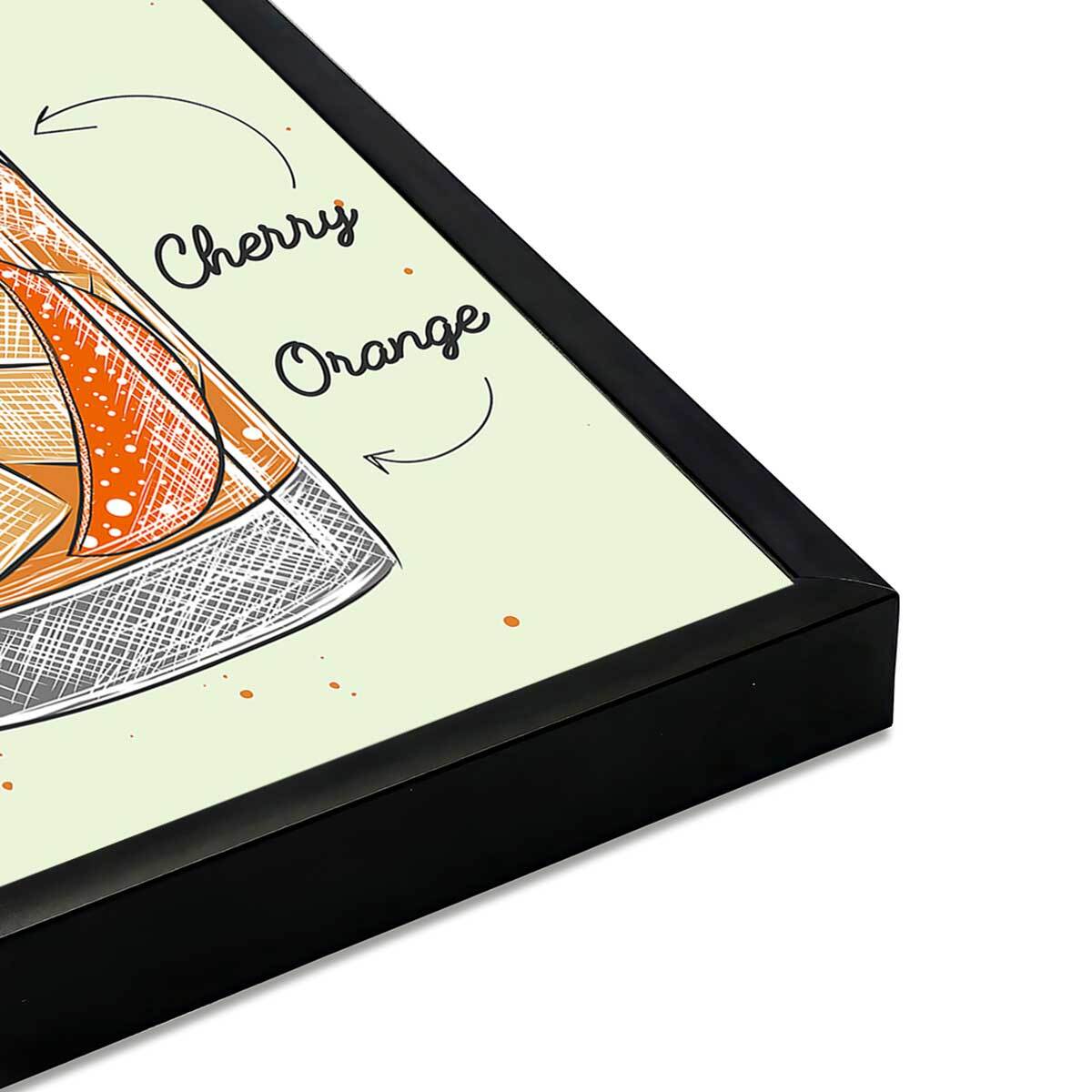 Affiche encadrée cocktail Old Fashioned Affiche + cadre en métal - Noir