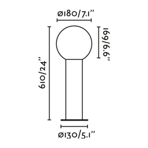 MOON 610 Lampada sopra muro grigio scuro