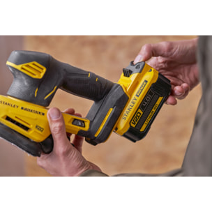 Ponceuse de finition 12000trs/min sans fil 18V STANLEY FATMAX Gamme V20 avec 1 batterie 2Ah, 1 chargeur 2A, en sac souple de transport