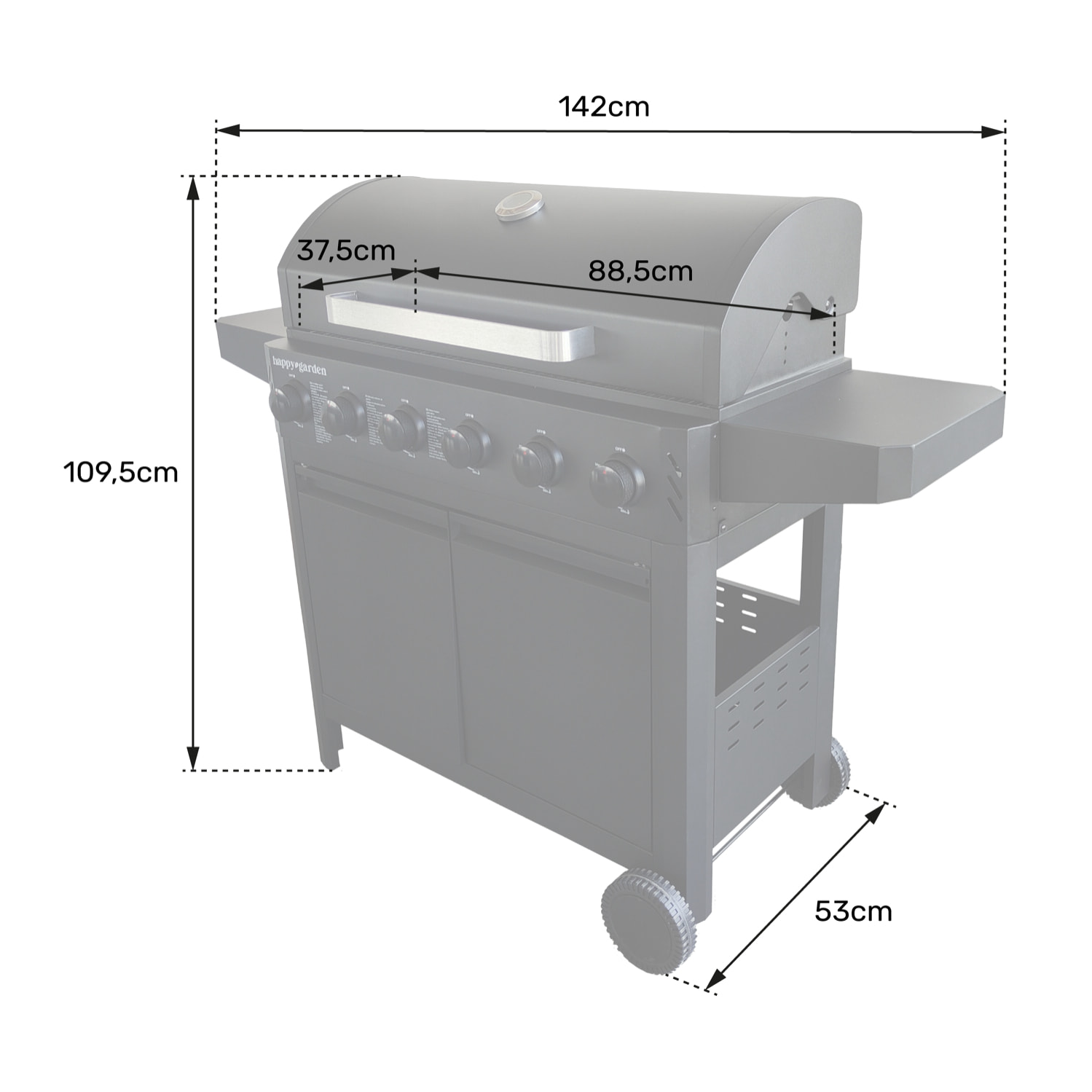 Barbecue au gaz IZALCO - 6 brûleurs 15kW