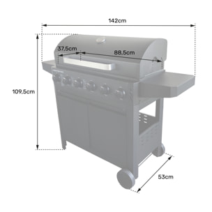 Barbecue au gaz IZALCO - 6 brûleurs 15kW