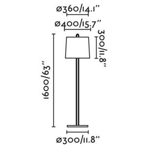 MONTREAL Lampada da terra chrome/beig