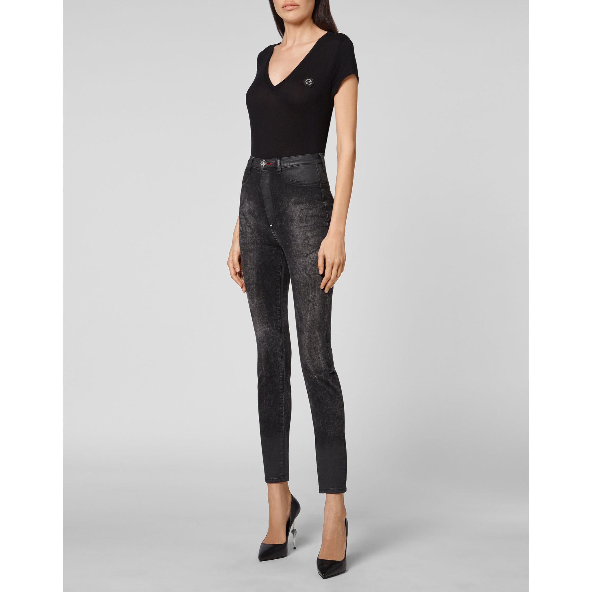 PHILIPP PLEIN Jegging de cintura alta ICONIC PLEIN