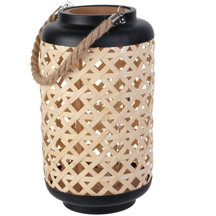 Lanterne Tressee Noir H38.5cm