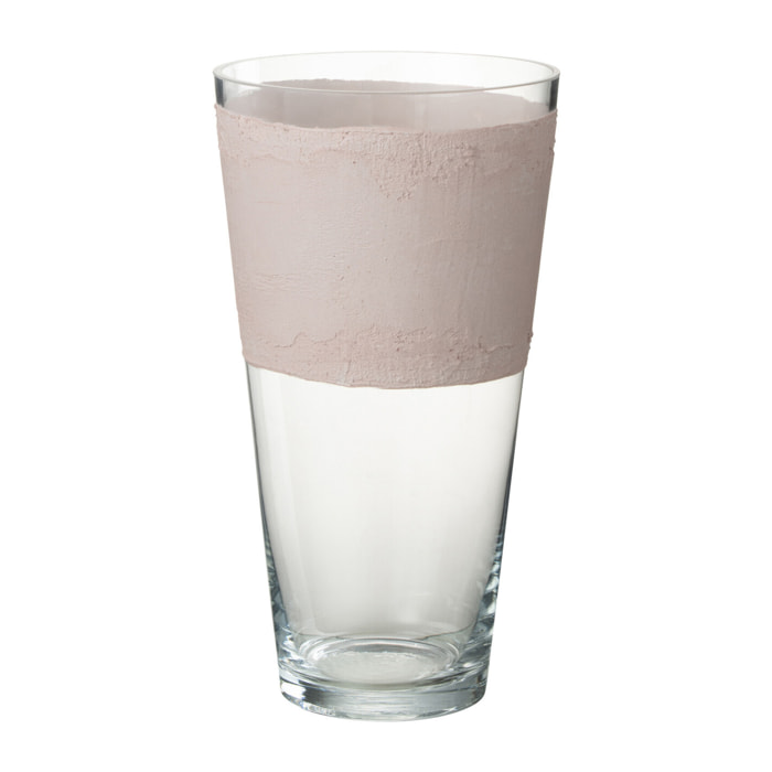 J-Line vase Delph - verre - transparent/rose clair - small - 35 cm de hauteur