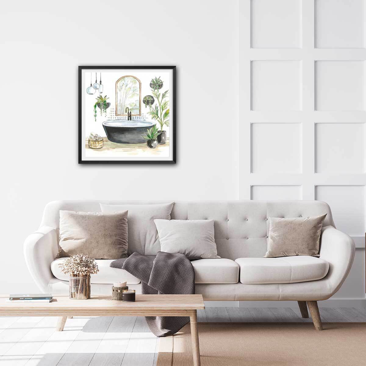 Affiche Baignoire de rêve vert Affiche seule