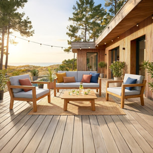 Salon de jardin 4 places en bois FSC - PALAU