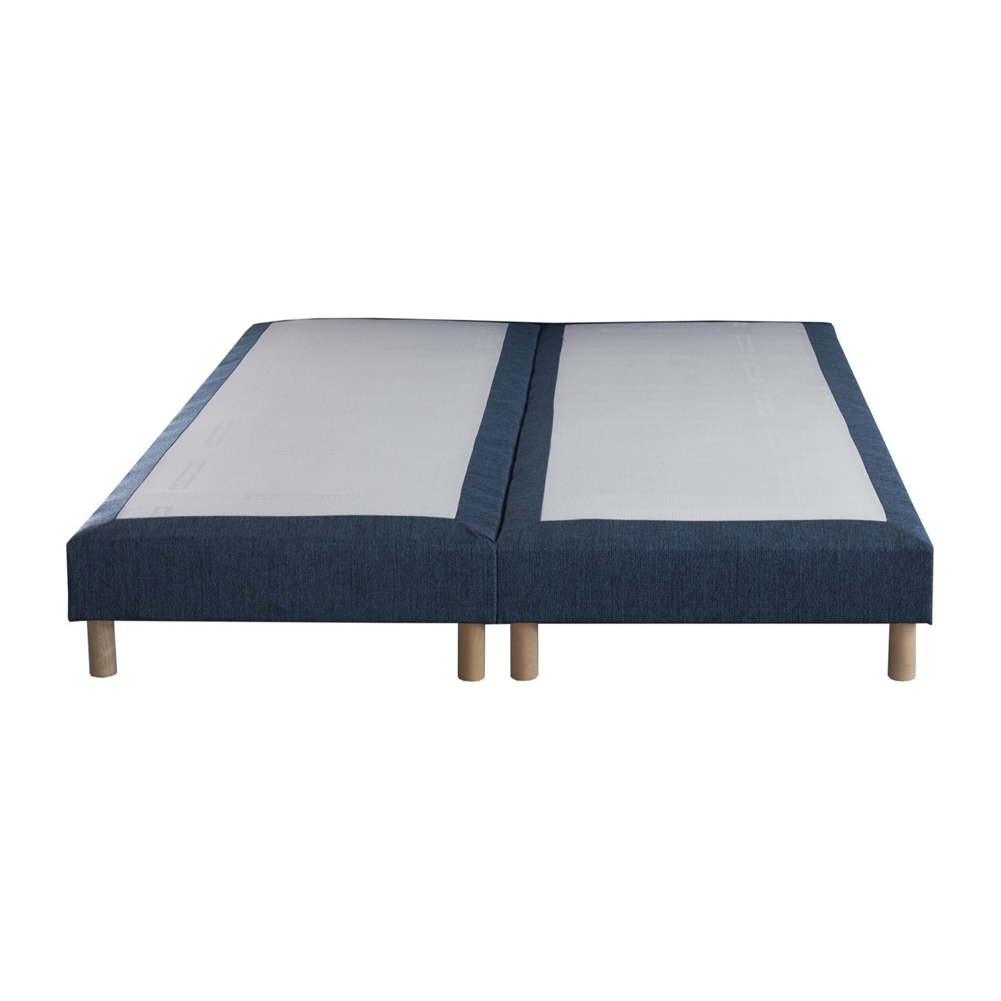 Sommier tapissier déco CRÉPUSCULE, bois massif, 12 cm bleu marine