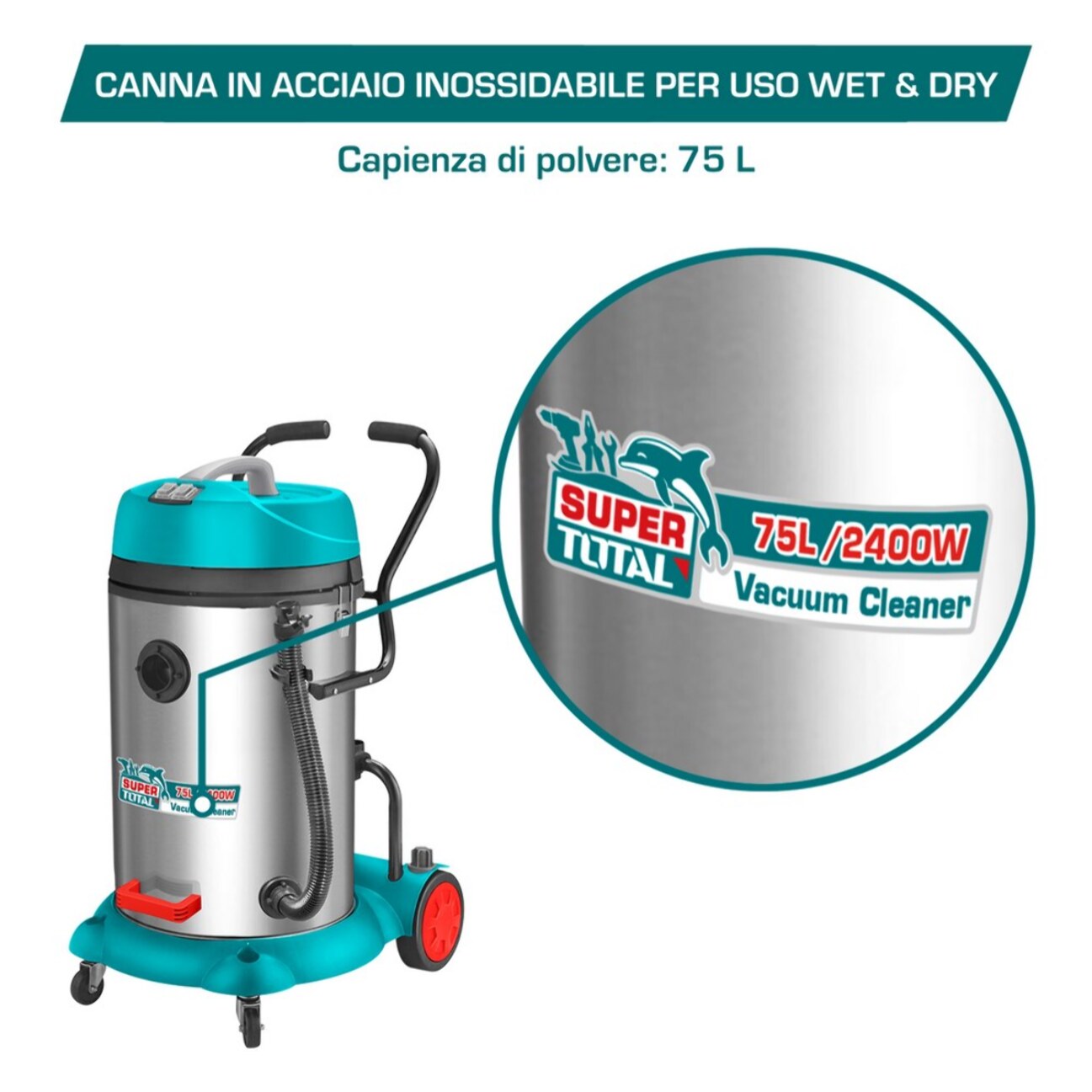 Bidone Aspiratutto 75L - 2400W