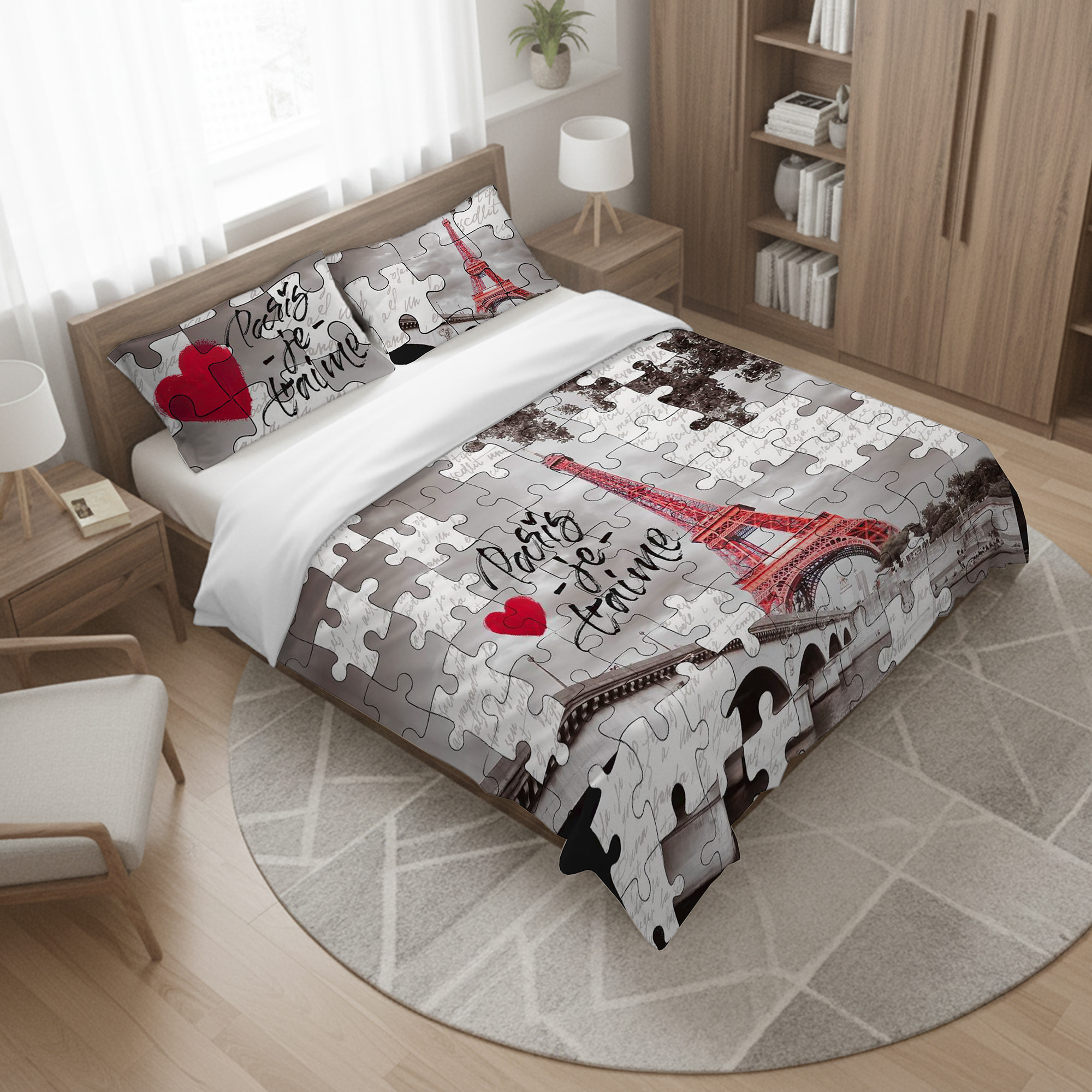 Parure copripiumino matrimoniale stampa in digitale parigi