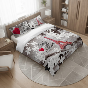 Parure copripiumino matrimoniale stampa in digitale parigi