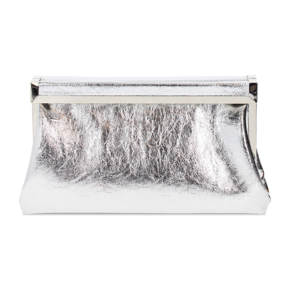 Clutch donna argento in laminato