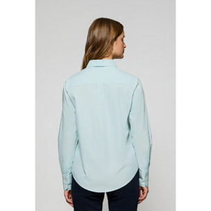 Camisa Oxford Regular fit color aguamarina con logo Rigby Go