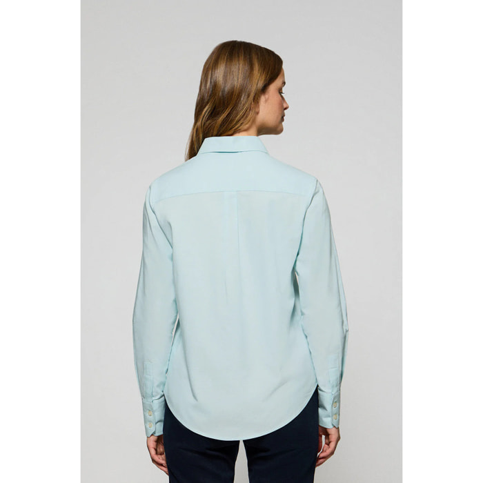Camisa Oxford Regular fit color aguamarina con logo Rigby Go