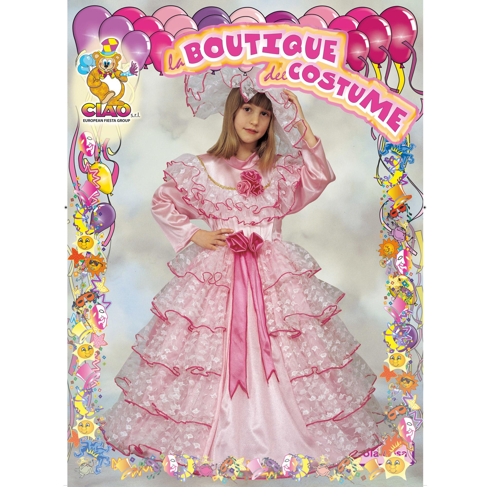 Abito Costume Carnevale Piccola Lady Rosa Atelier Bambina