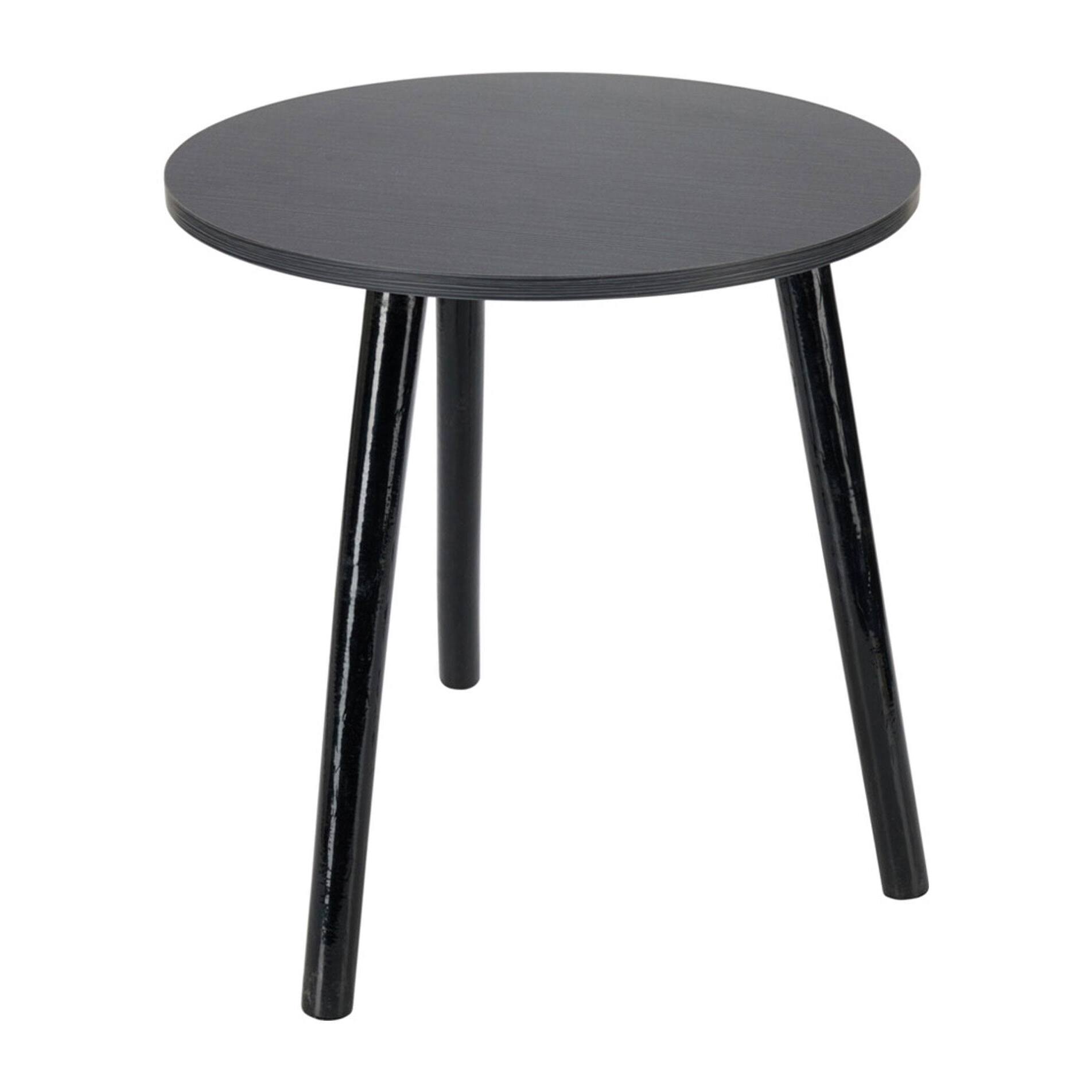 Mesa auxiliar 40x41cm en mdf con patas de madera de pino y acabado en negro
