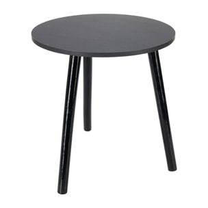 Mesa auxiliar 40x41cm en mdf con patas de madera de pino y acabado en negro