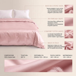 Sacco copripiumino in raso di cotone - rosa