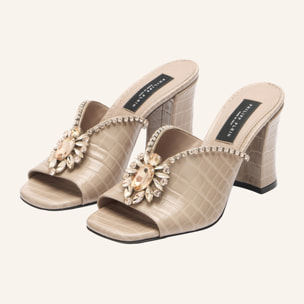 PHILIPP PLEIN Mid-Heel Platform Sandals Broche Cocco