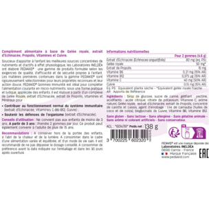 PEDIAKID - Gommes Immunité - Formule Naturelle au Délicieux Arôme de Framboise - Contribue au Fonctionnement Normal du Système Immunitaire - Soutient les Défenses de l'Organisme - 60 gommes