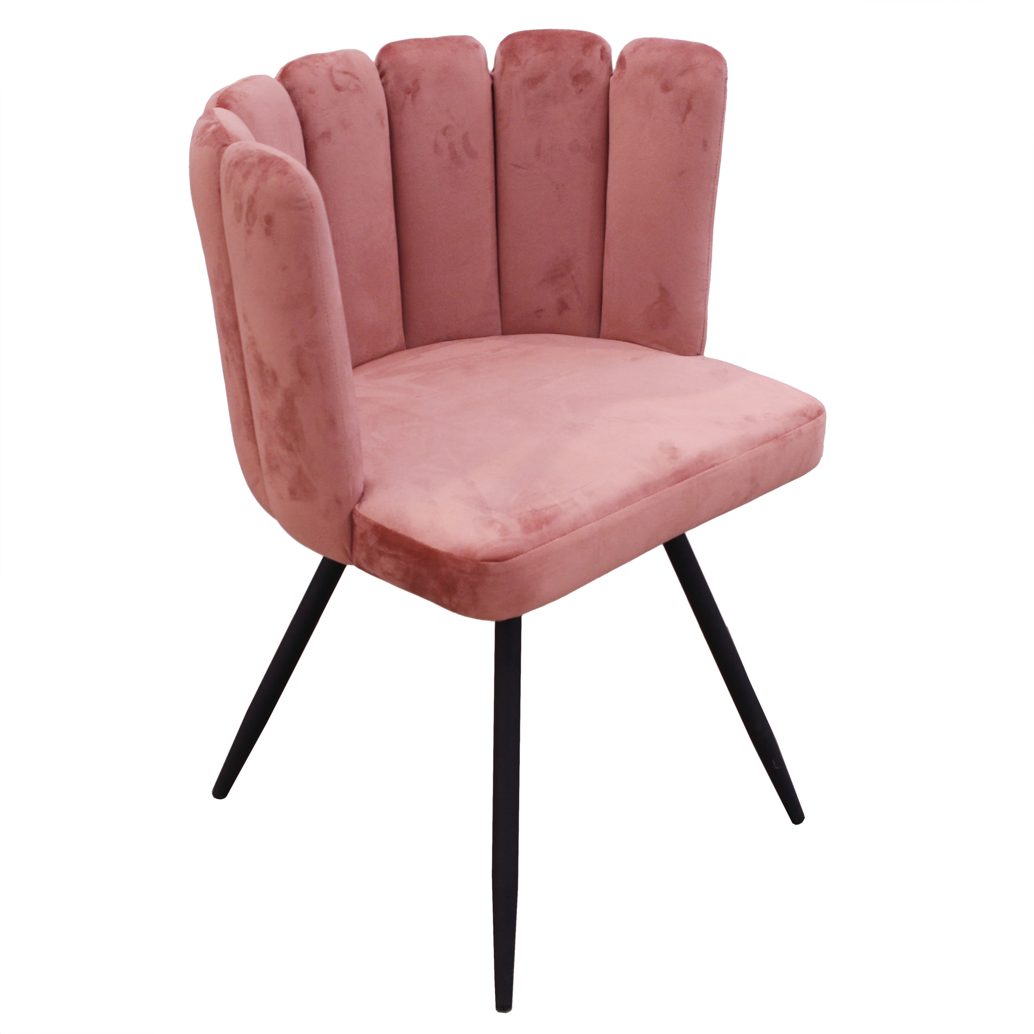 Chaise Ariel Velours Rose - Lot De 2