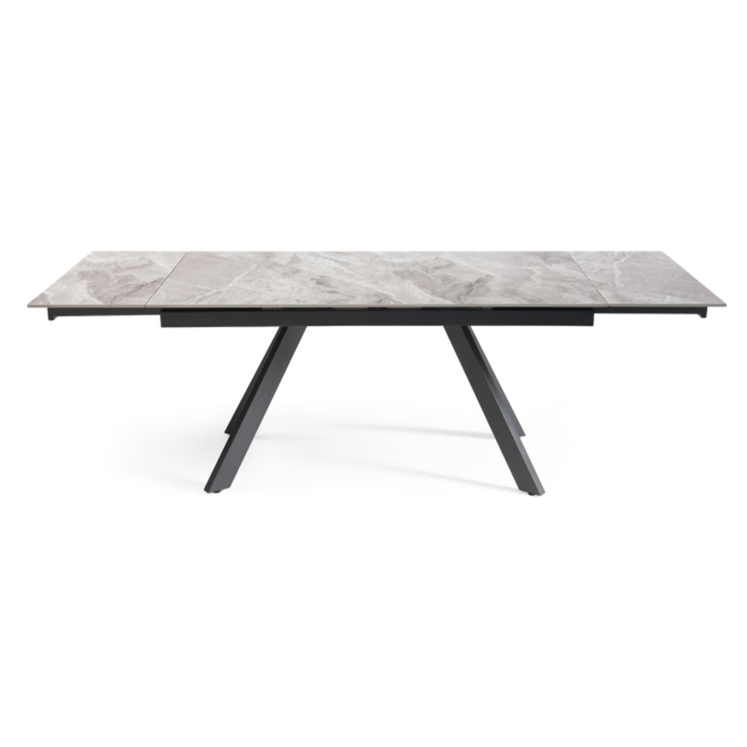 Table extensible céramique gris marbré 180/260 cm - 8 piètements - UNIK