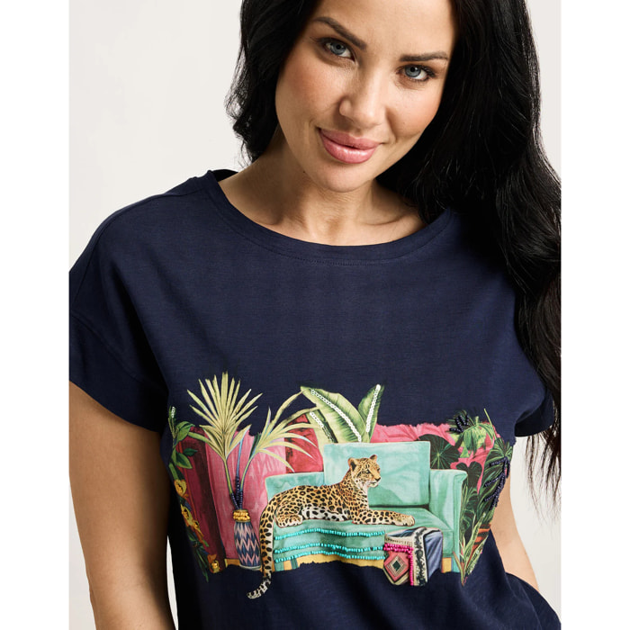 Camiseta Manga Corta Azul Marino - Januri